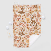 Serviette De Golf Boeuf mignon cerf modèle floral (En situation)