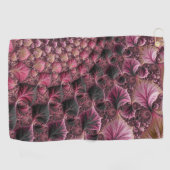 Serviette De Golf Boho Funky Eclectique Rose Noir Abstrait Fractal (Horizontal)