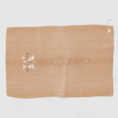 Serviette De Golf Bois brun clair grain Monogramme personnalisé (Horizontal)