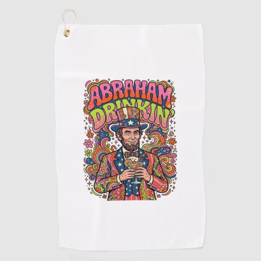 Serviette De Golf Boisson rétro patriotique Abraham (Devant)