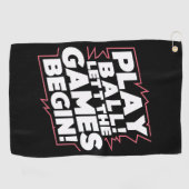 Serviette De Golf Bold Play Ball Sports Quote Art (Horizontal)