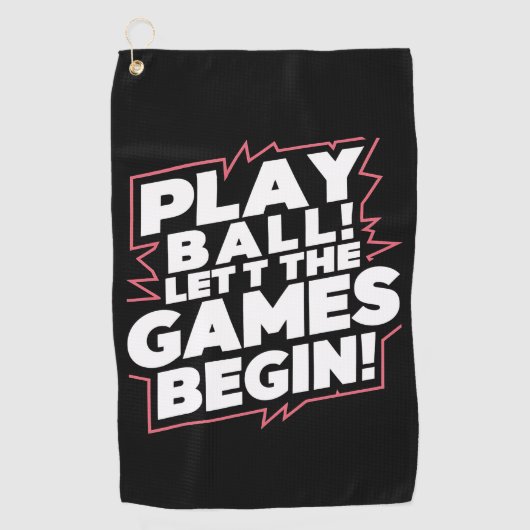 Serviette De Golf Bold Play Ball Sports Quote Art (Devant)