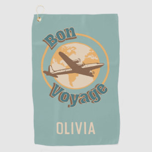 Serviette De Golf Bon voyage Voyage Voyageons dans le monde design