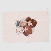 Serviette De Golf Bond adorable maman et fille (4) (Horizontal)