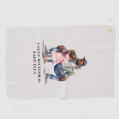Serviette De Golf Bond père noir et fille (Horizontal)