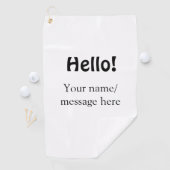 Serviette De Golf Bonjour ajouter un message de nom simple minimum é (En situation)