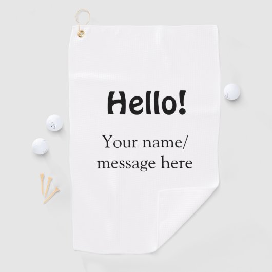 Serviette De Golf Bonjour ajouter un message de nom simple minimum é (En situation)