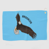 Serviette De Golf Bonne illustration de dessin d'aigle à chauve-sour (Horizontal)