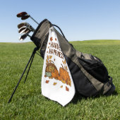 Serviette De Golf Bonne récolte - Citrouille d'automne et feuilles d (Vert)