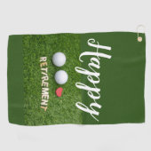Serviette De Golf Bonne retraite au golfeur avec balle de golf (Horizontal)