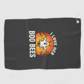 Serviette De Golf Boo Bees Halloween Ghost Bee Drôle Design_1 (Horizontal)