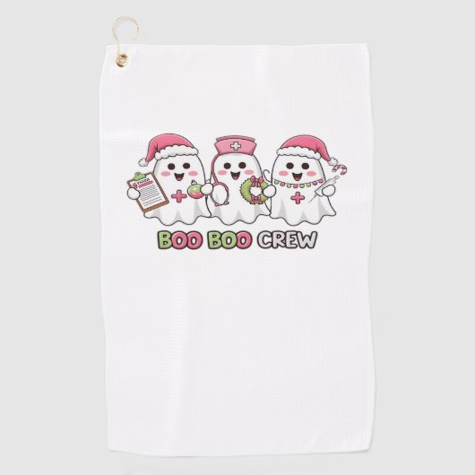 Serviette De Golf Boo Boo Crew Noël, infirmière fantôme surdimension (Devant)