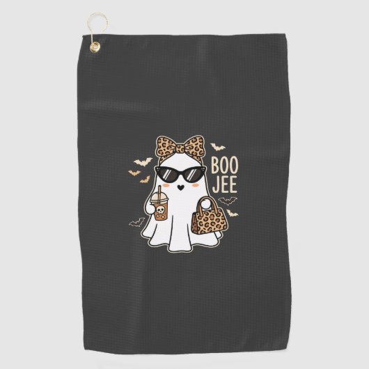Serviette De Golf Boo Jee Cute Ghost Halloween Leopard Design_1 (Devant)