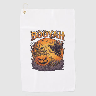 Serviette De Golf Booyah Halloween Citrouille Faucheuse Lune Orange_