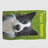 Serviette de golf Border Collie (Horizontal)