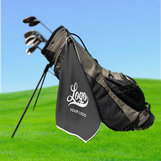 Serviette De Golf Bordure blanche noire Logo de l'entreprise Club d'
