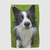 Serviette De Golf Bordure Collie (Devant)