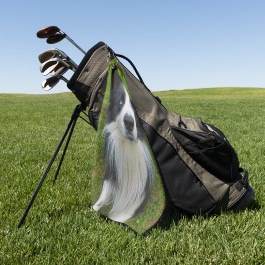 Serviette De Golf Bordure Collie (Vert)