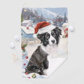 Serviette De Golf Bordure Collie Chien Hiver Merveilles Pays Noël Jo (En situation)