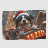 Serviette De Golf Bordure Collie Dog Roller Dessous de verre Noël (Horizontal)