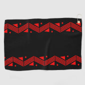 Serviette De Golf Bordure déco en rouge et noir (Horizontal)