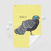 Serviette De Golf Bornean peacock-pheasant bird cartoon illustration (En situation)