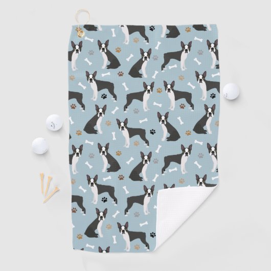 Serviette De Golf Boston Terrier Bones and Paws (En situation)