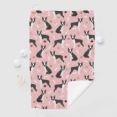 Serviette De Golf Boston Terrier Bones and Paws Golf Towne (En situation)