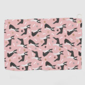Serviette De Golf Boston Terrier Bones and Paws Golf Towne (Horizontal)