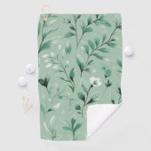 Serviette De Golf  Botanical pattern  in subtle  greens   (En situation)