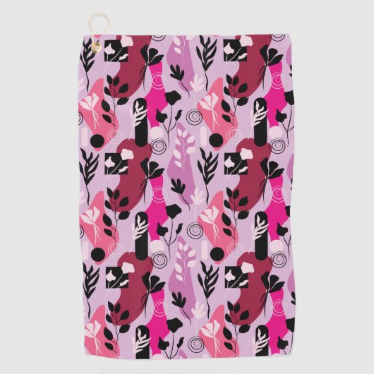 Serviette De Golf Botanique Abstraite (Devant)
