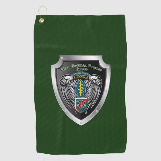 Serviette De Golf Bouclier du 20e Groupe des forces spéciales (aérop (Devant)