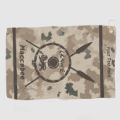 Serviette De Golf Bouclier Maccabee du désert et oreilles (Horizontal)