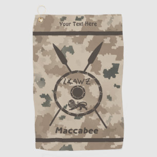 Serviette De Golf Bouclier Maccabee du désert et oreilles