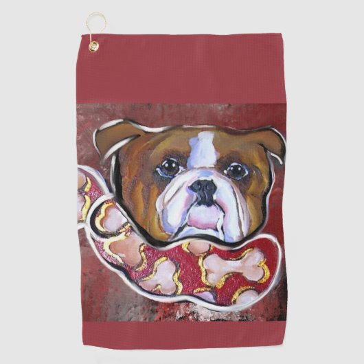 Serviette De Golf Bouledogue    (Devant)