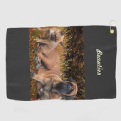 Serviette De Golf Bouledogue français et Mastiff amis (Horizontal)
