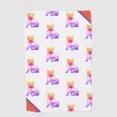 Serviette De Golf Bouledogue français néon Bouledogue français (Devant)