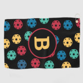 Serviette De Golf 😍 boules à sabots rétro / noir (Horizontal)