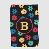 Serviette De Golf 😍 boules à sabots rétro / noir (Devant)
