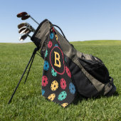 Serviette De Golf 😍 boules à sabots rétro / noir (Vert)