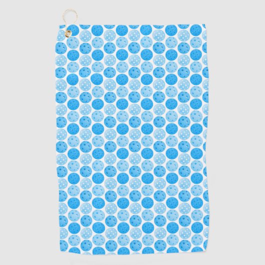 Serviette De Golf Boules de Pickleball - Boules de Pickleball Bleues (Devant)