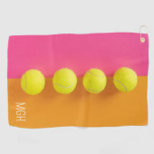 Serviette De Golf Boules de tennis Monogramme personnalisées (Horizontal)
