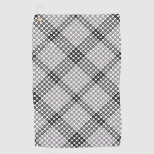 Serviette De Golf Boules ou trous gris à noir, carré croisé