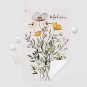 Serviette De Golf Bouquet de fleurs sauvages séchées Monogram (En situation)