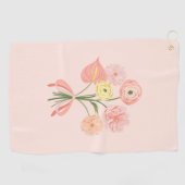 Serviette De Golf Bouquet floral d'aquarelle préppie (Horizontal)