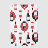 Serviette De Golf Bouteilles de vin motif rouge et noir (Devant)