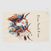 Serviette De Golf Bovins de ferme Scandi, sur mesure (Horizontal)