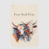 Serviette De Golf Bovins de ferme Scandi, sur mesure (Devant)