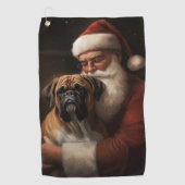 Serviette De Golf Boxer avec Noël Festif du Père Noël (Devant)