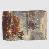 Serviette De Golf Boxer Christmas Festive Voyage (Horizontal)